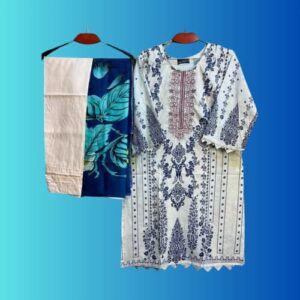Premium Cotton Three-Piece with Elegant Detailing